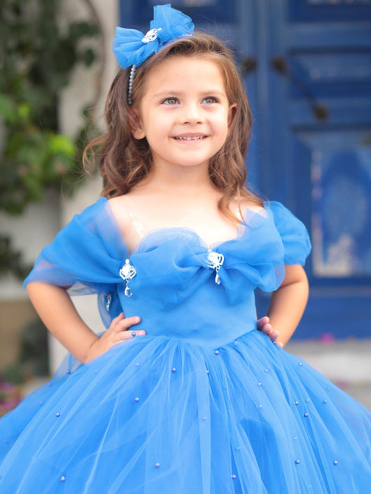 Cinderella girl dress royal blue