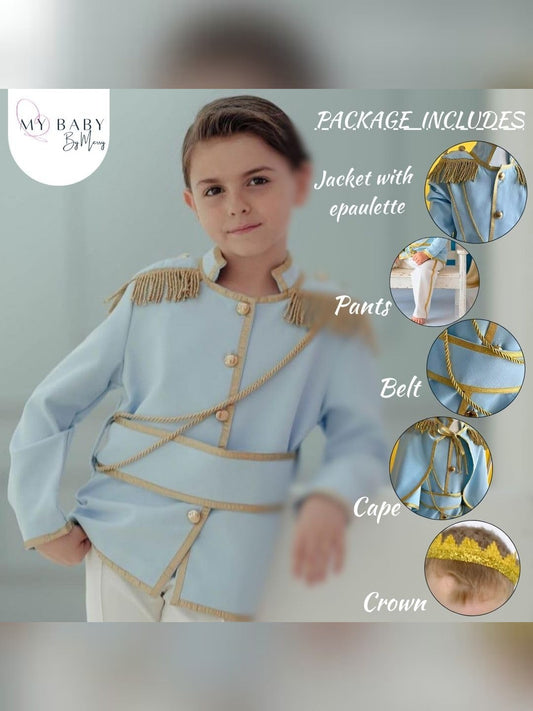 【COMFORT MEETS STYLE】: This prince suit for boys combines elegance with comfort, featuring breathable fabric that keeps your baby cool and comfortable throughout the day. The soft inner lining prevents irritation, allowing your little one to move freely and enjoy every moment. This baby suit is easy to wear and remove, making dressing up hassle-free and enjoyable for kids.