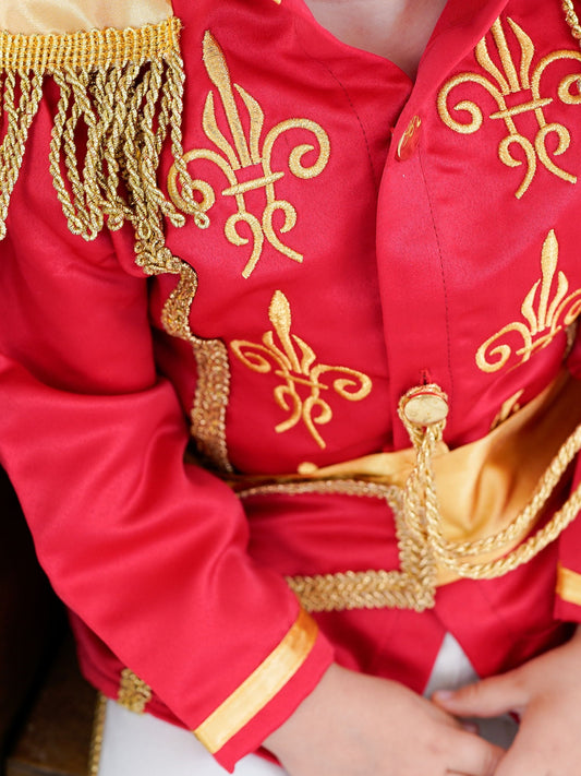 Red and White Baby Boys Prince Suit