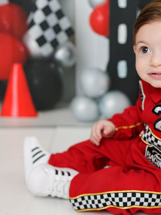Baby boy racer personalized suit, hotwheels baby outfit
