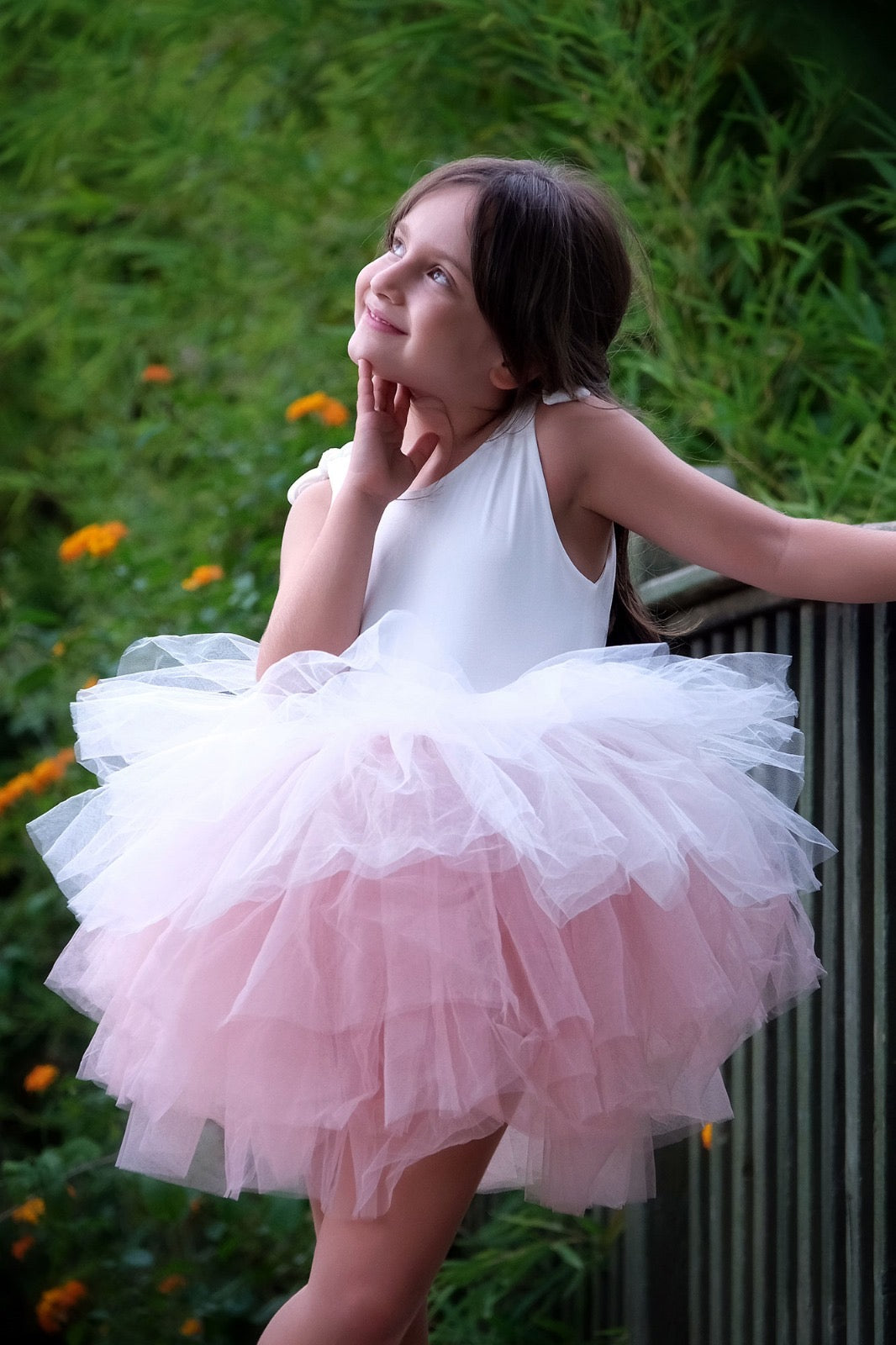 Ballerina Tutu White Blush Baby Girl Dress