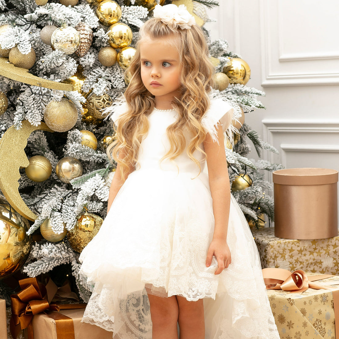 Mila girl dress white Baby Girl Dress for Special Occasion