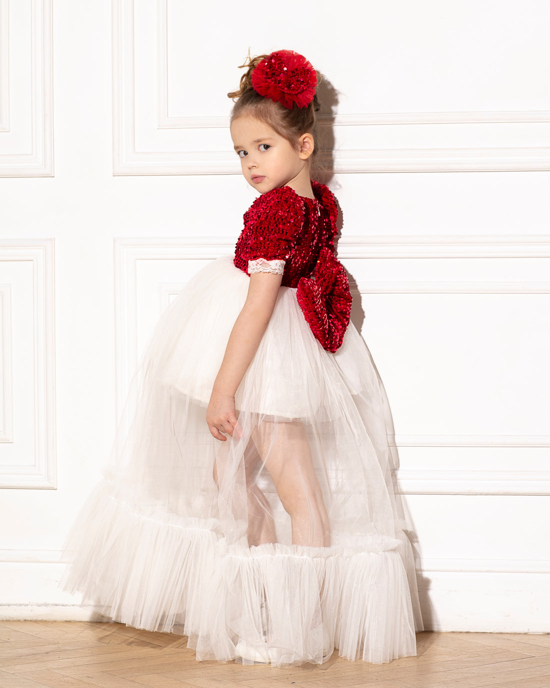 Nora Christmas girl dress red Baby Girl Dress for Special Occasion