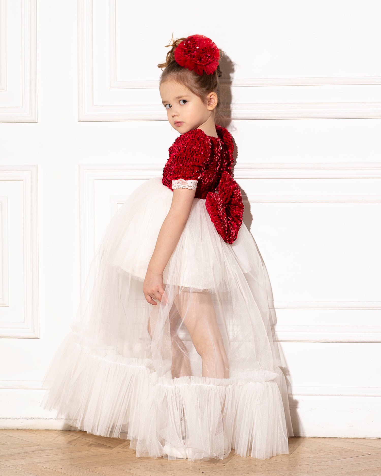 Nora Christmas girl dress red Baby Girl Dress
