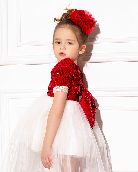 Nora Christmas girl dress red