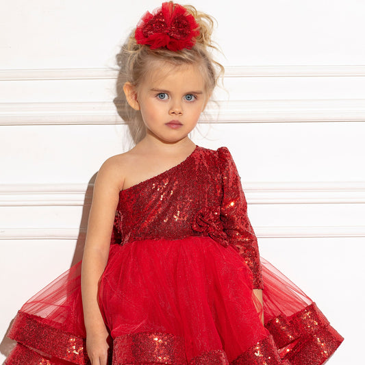 Maggy red sequin girl dress Baby Girl Dress