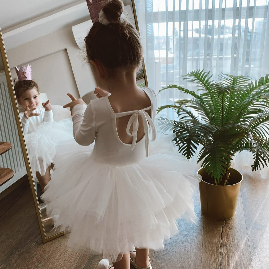 white tutu toddler Baby Girl Dress