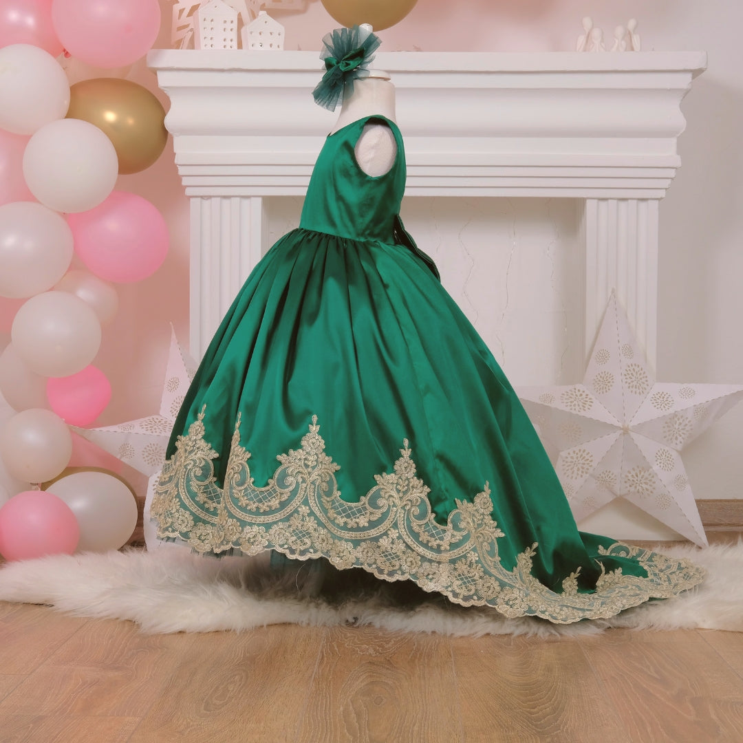 Matilda Christmas girl dress emerald Baby Girl Dress for Special Occasion