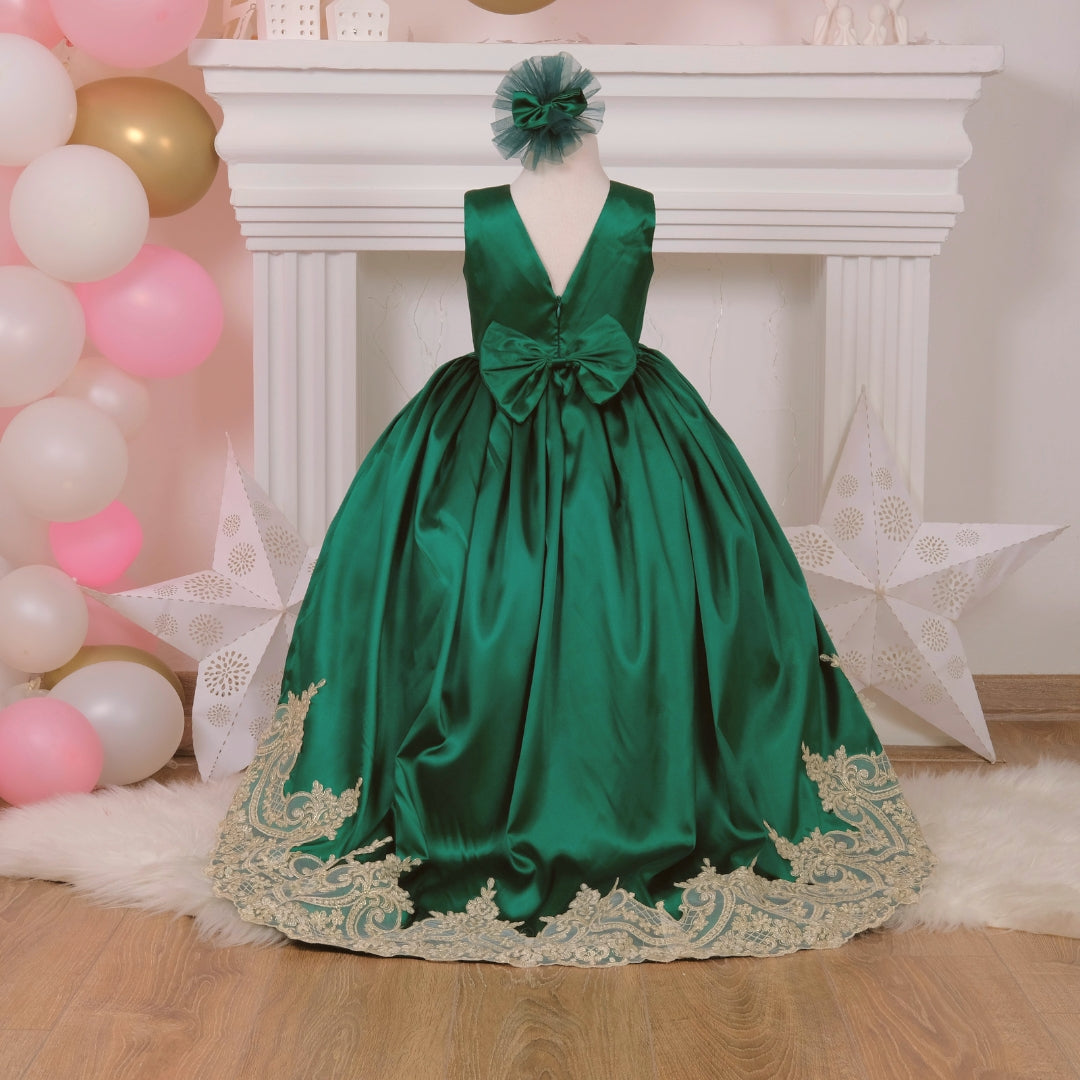 Matilda Christmas girl dress emerald Baby Girl Dress for Special Occasion