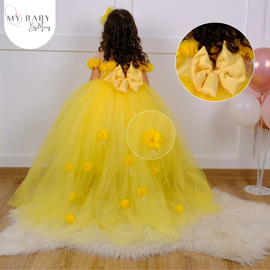 Rebecca folower girl dress yellow Baby Girl Dress for Special Occasion