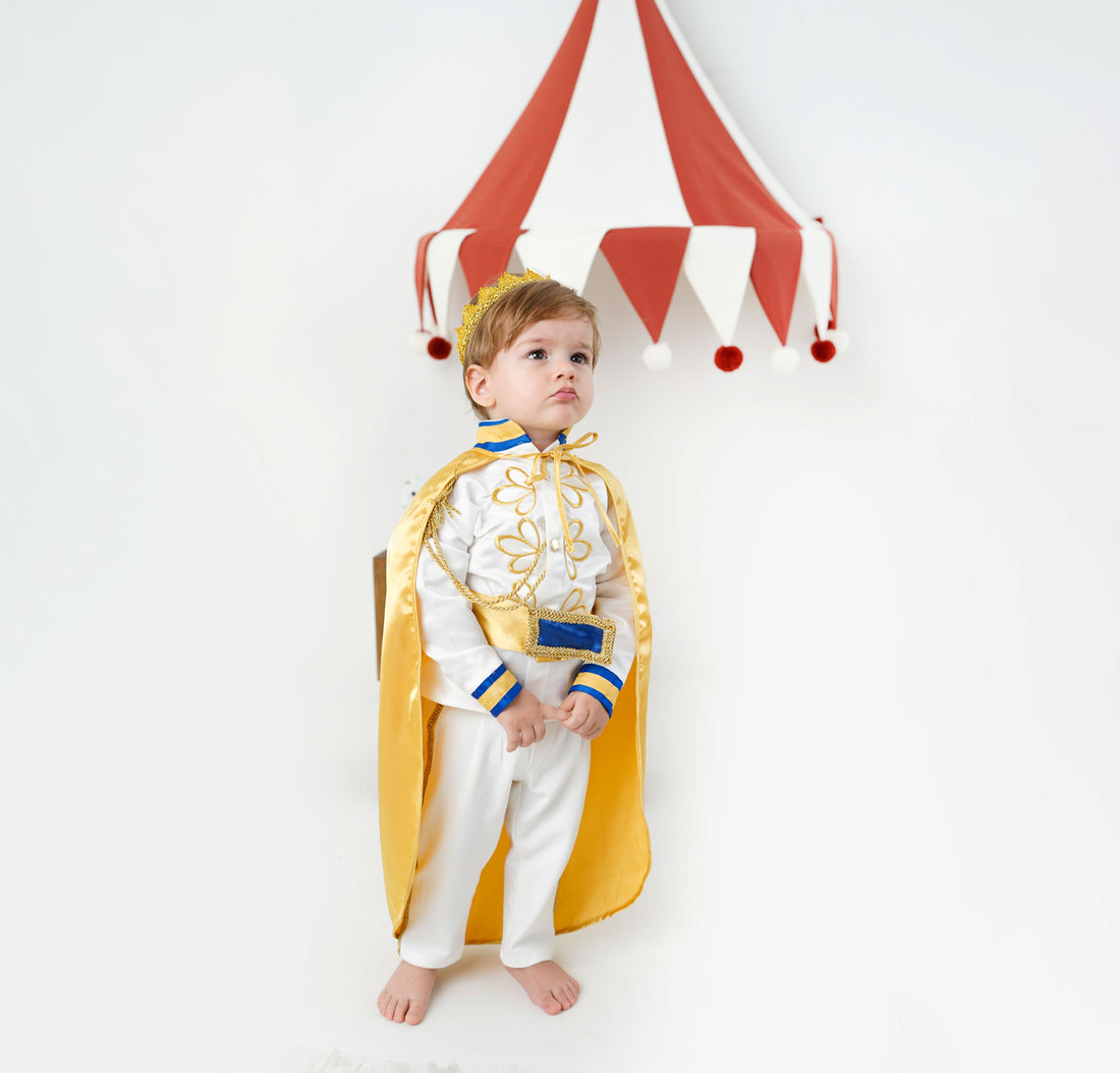 White Baby Boys Prince Royal Suit Baby Girl Dress for Special Occasion