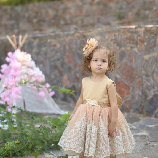 Esma baby girl dress gold Baby Girl Dress