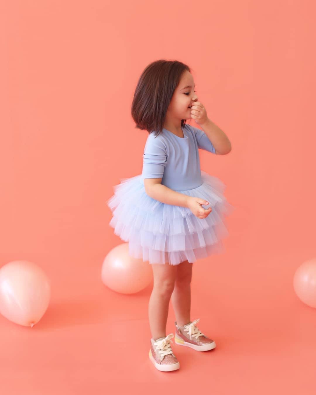 Ballerina tutu sky blue Baby Girl Dress for Special Occasion