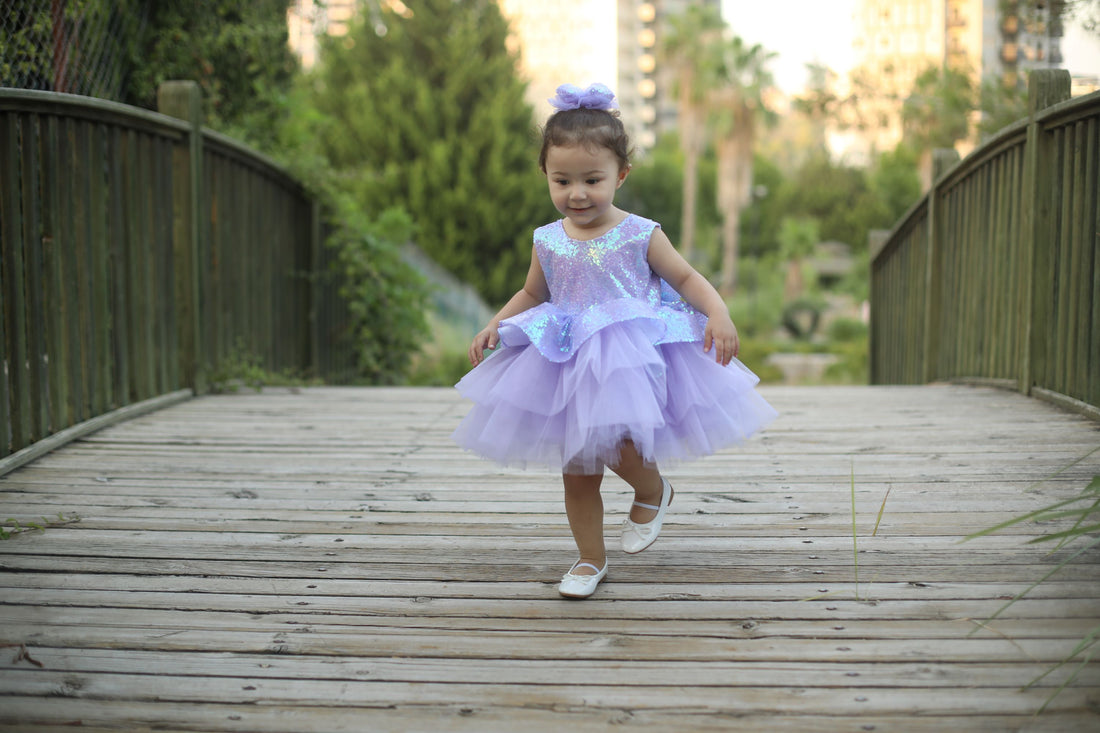 Thea sequin girl dress lilac Baby Girl Dress for Special Occasion