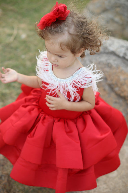 Elena girl dress red