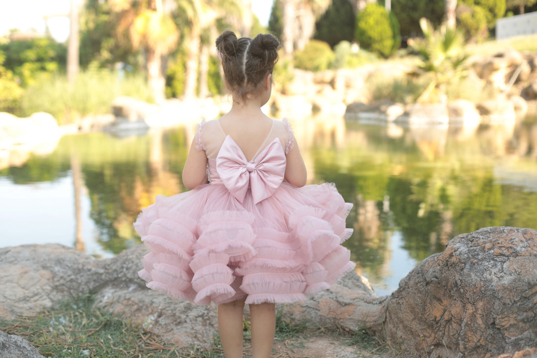 Ana pearl girl dress blush Baby Girl Dress for Special Occasion