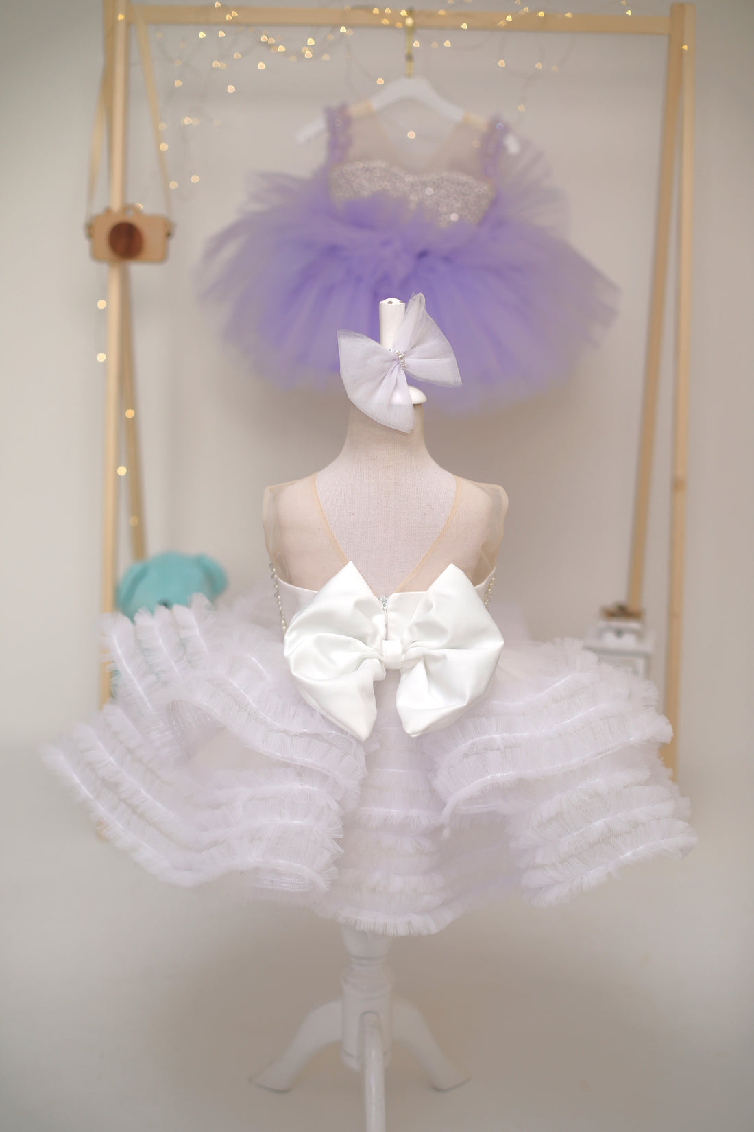 Ana white ruffle pearl dress Baby Girl Dress for Special Occasion