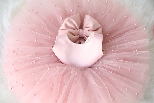 Monica pearl dress blush
