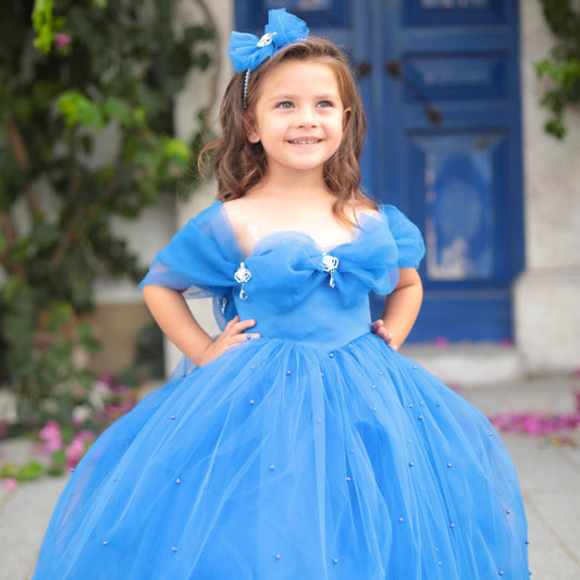 Cinderella girl dress royal blue