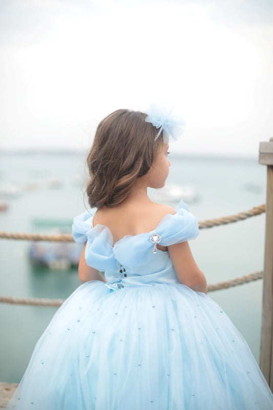 Cinderella girl dress sky blue