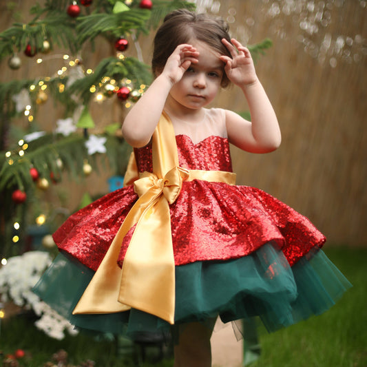 Gloria Christmas red dress Baby Girl Dress