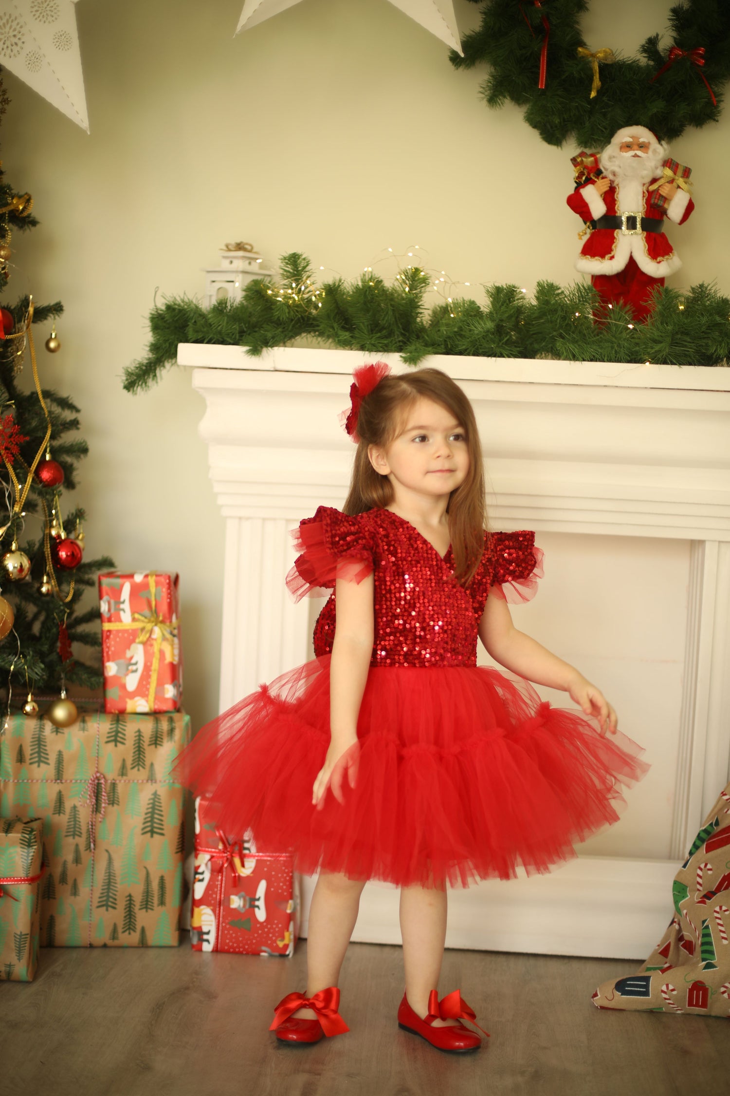 Red girl dress velvet Baby Girl Dress