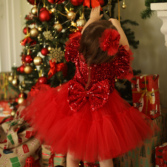 Red girl dress velvet Baby Girl Dress