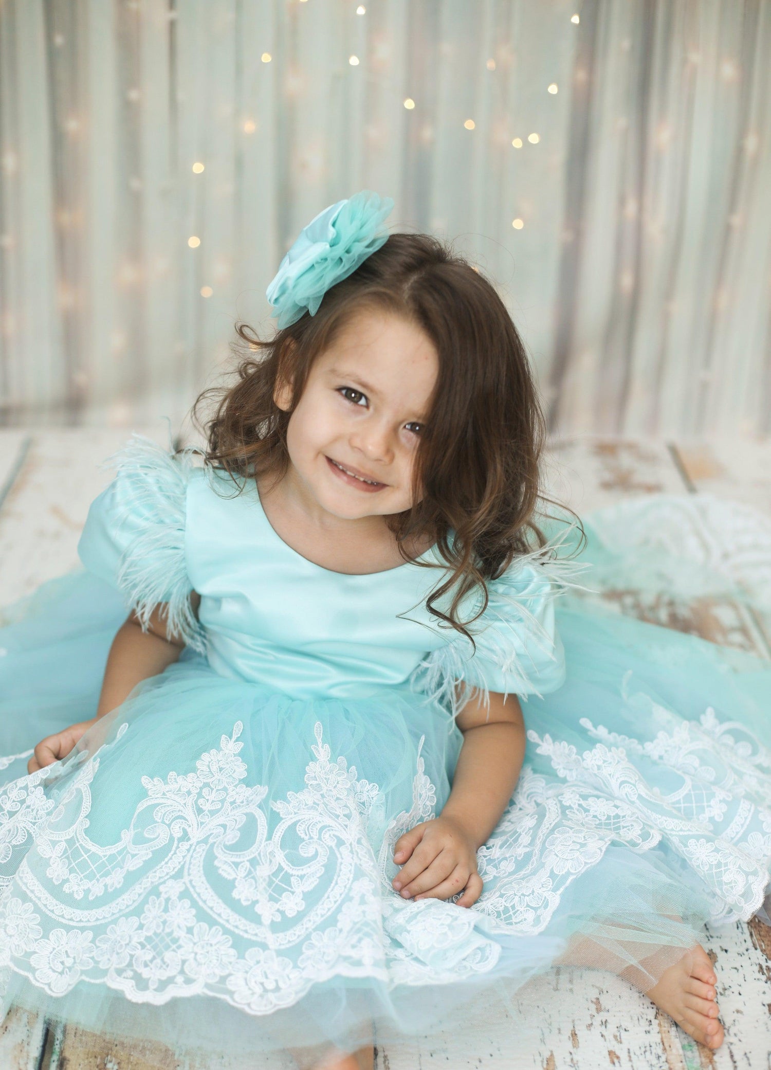 Mila girl dress turqouise Baby Girl Dress