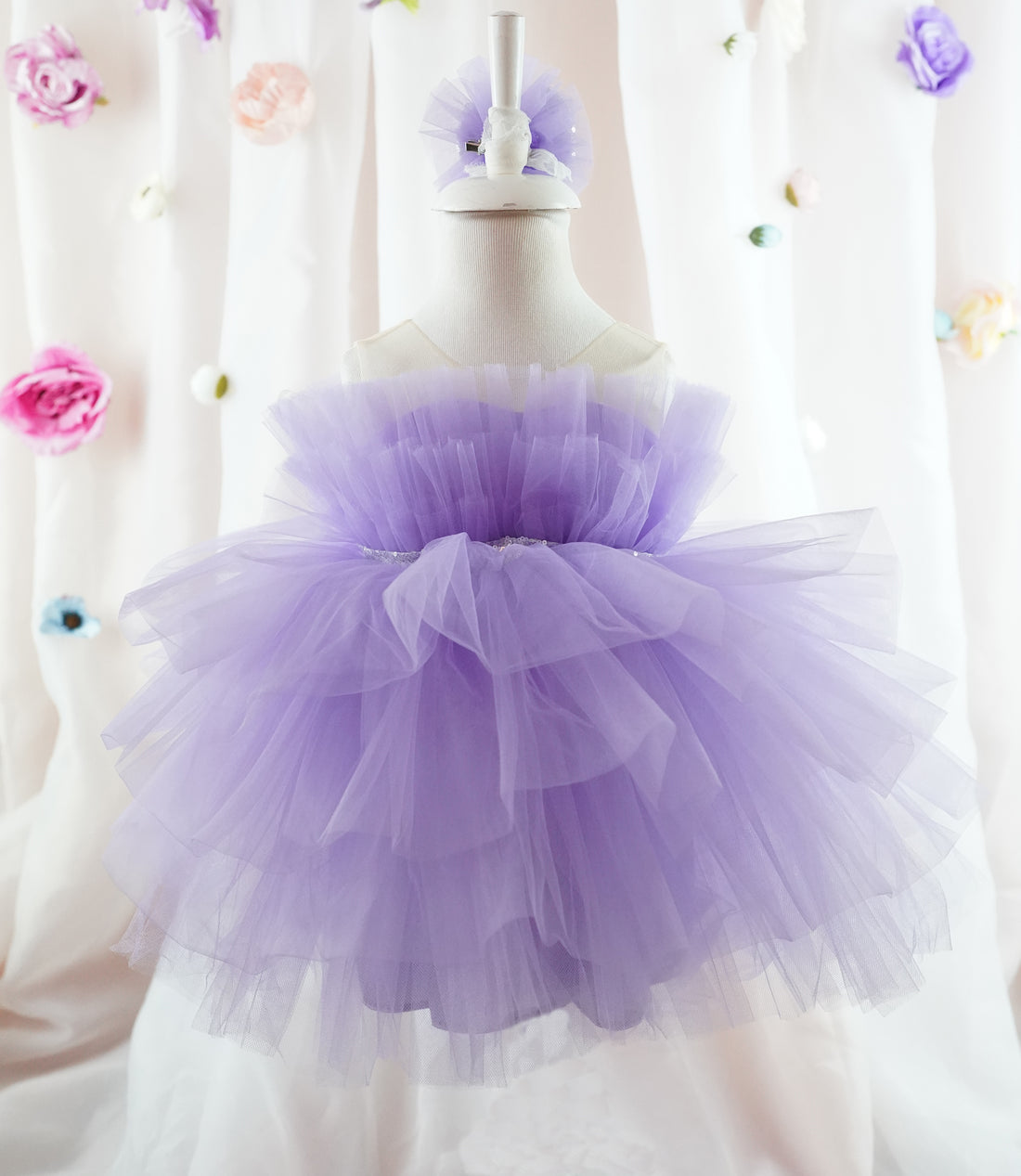 Pelin pillow girl dress lilac Baby Girl Dress for Special Occasion