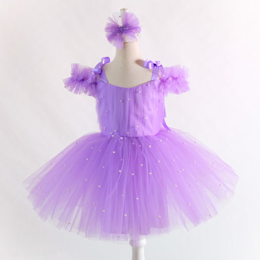 Taylor pearl girl dress lilac