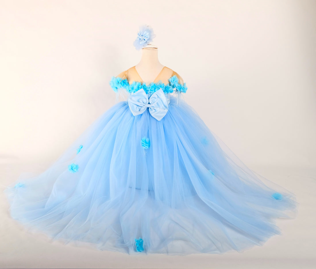 Rebecca flower girl dress sky blue Baby Girl Dress for Special Occasion