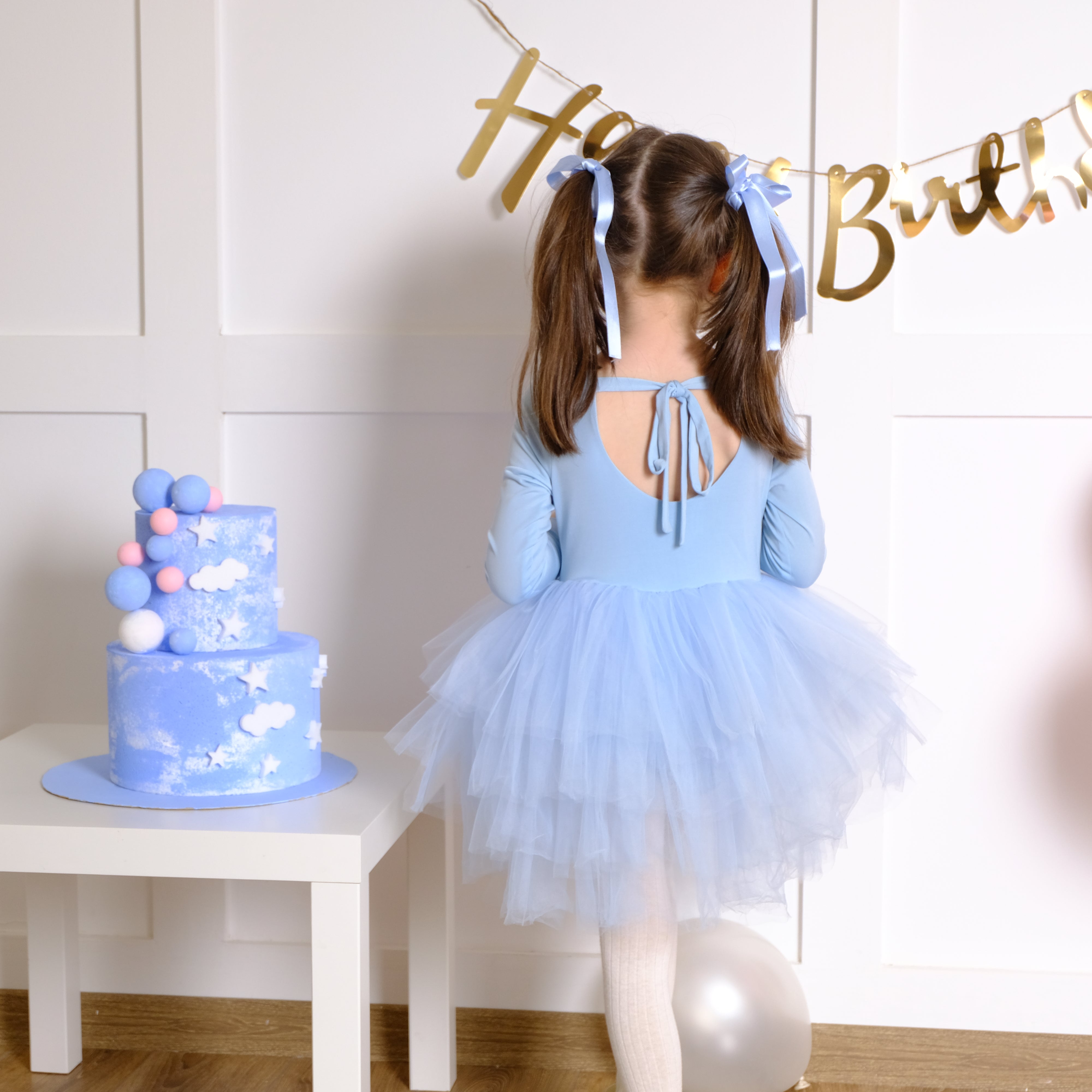 sky blue tutu dress Oyemwen Light Blue High Low Tulle One Shoulder Maxi Tutu Dress