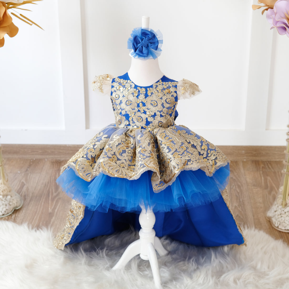 Princess Charlotte Dress royal blue Baby Girl Dress for Special Occasion