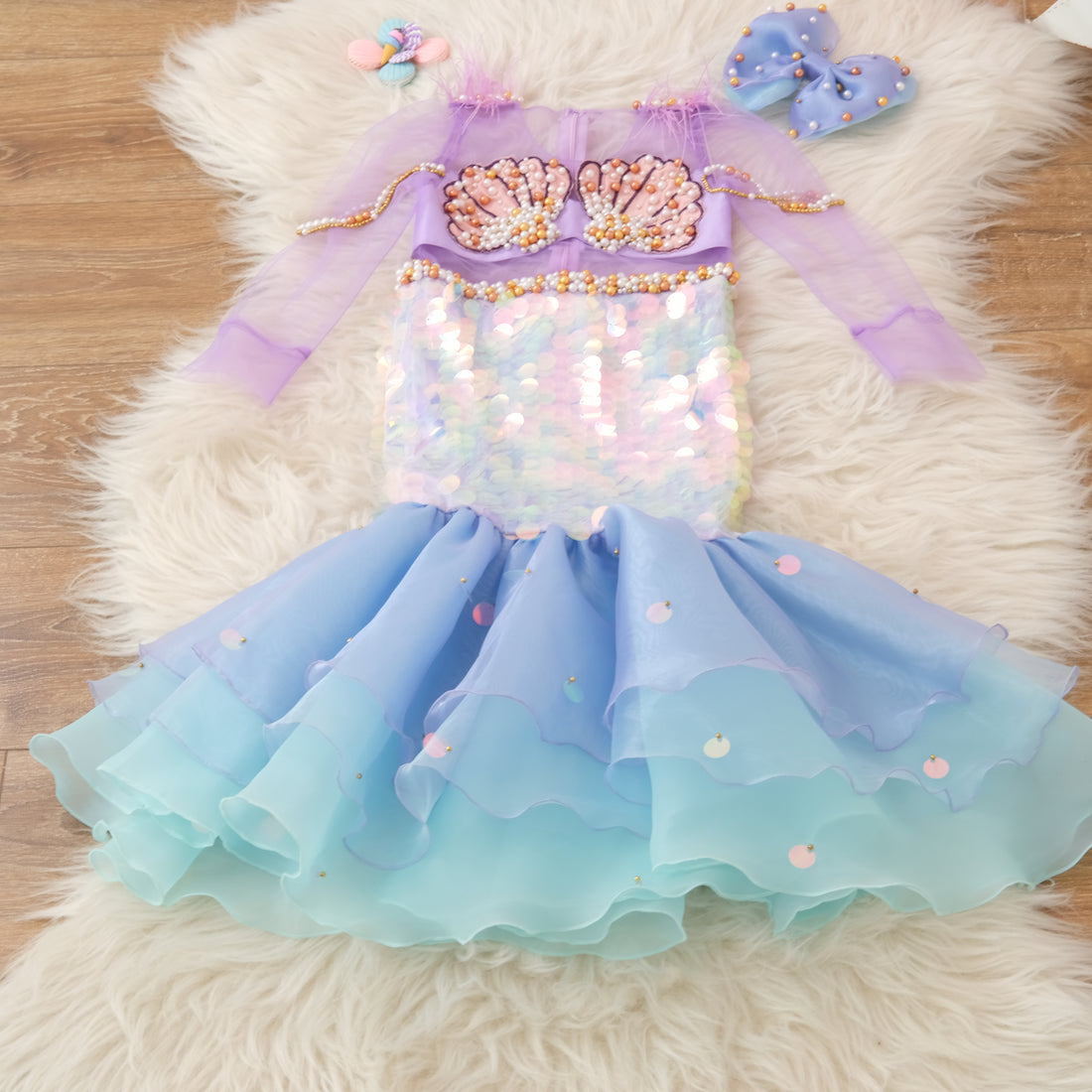 Ariel girl dress organza Baby Girl Dress for Special Occasion