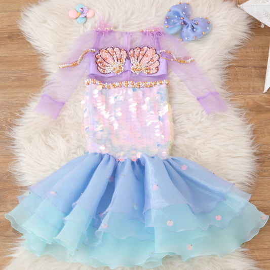 Ariel girl dress organza Baby Girl Dress