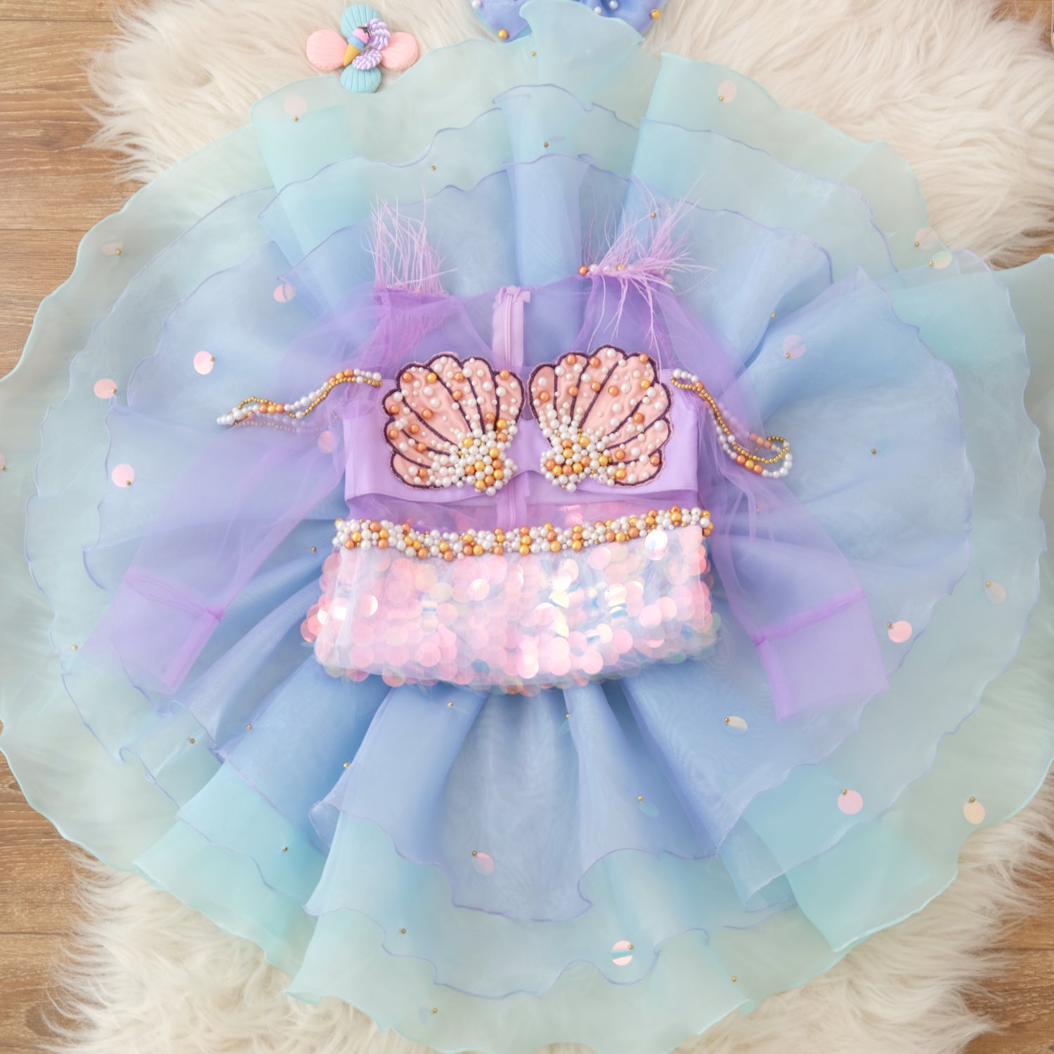 Ariel girl dress organza Baby Girl Dress