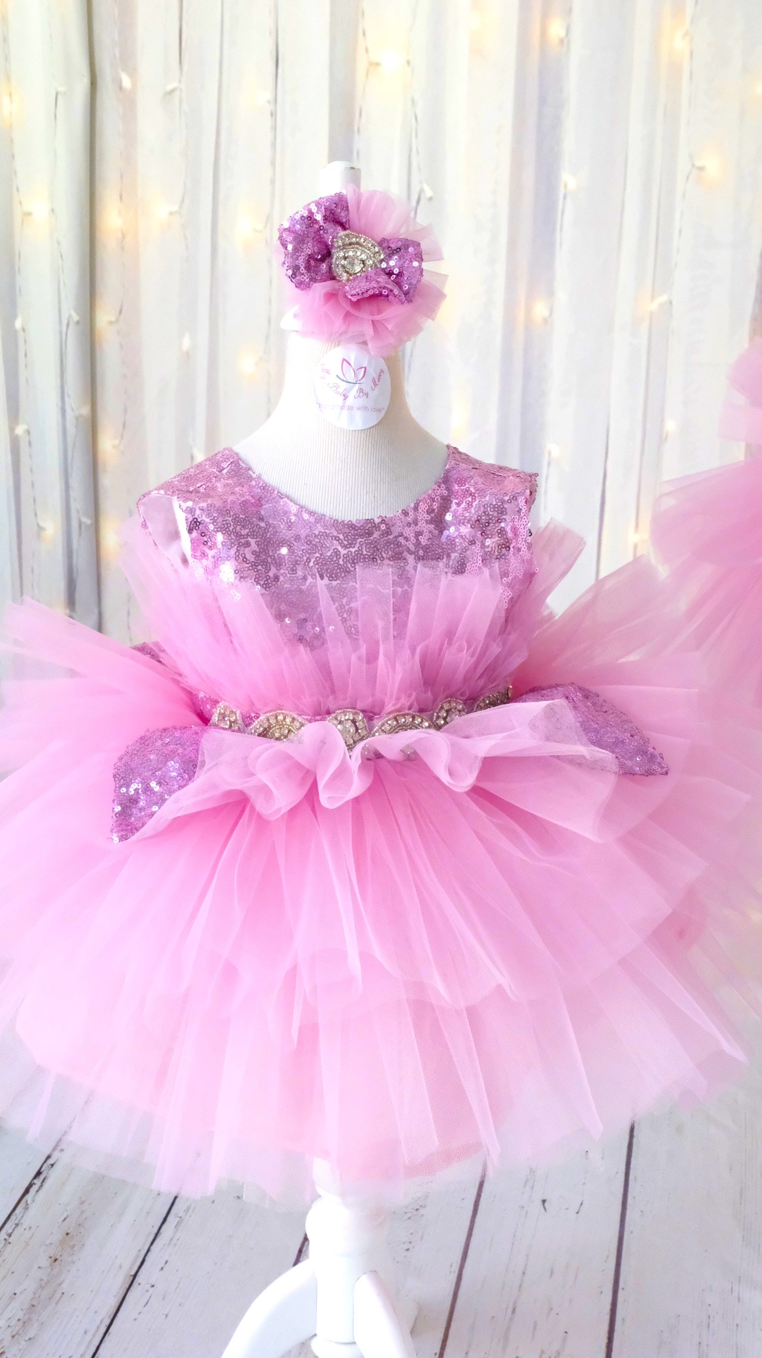 Casandra pink tulle dress Baby Girl Dress