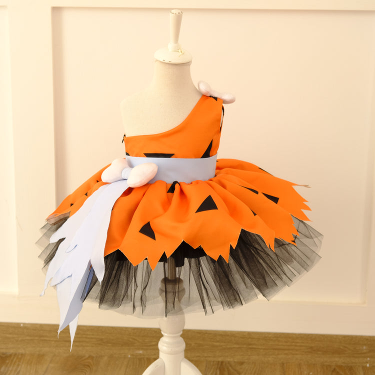 Pebbles Flintstones Orange Tutu Dress
