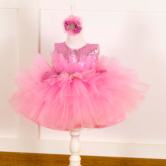 Casandra pink tulle dress Baby Girl Dress