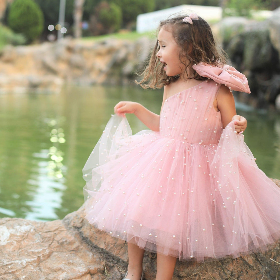 Stella pearl girl dress, flower girl dress Baby Girl Dress for Special Occasion