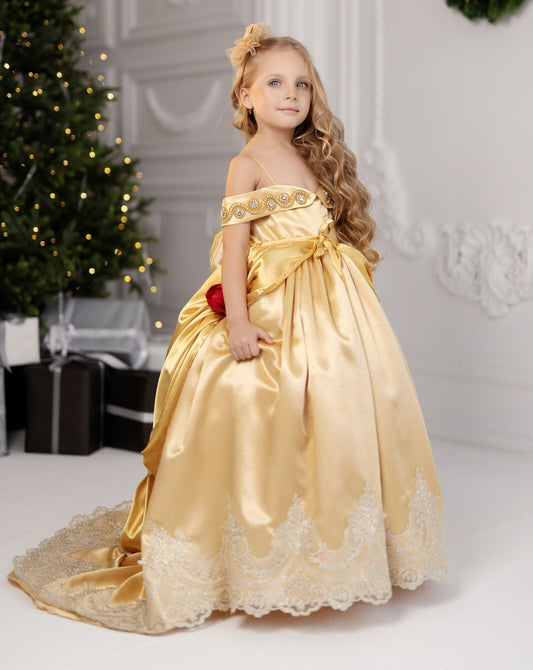 Belle baby girl dress, belle gown