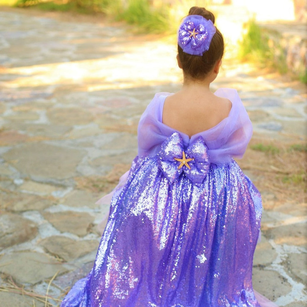 Ariel mermaid high low lilac dress Baby Girl Dress for Special Occasion