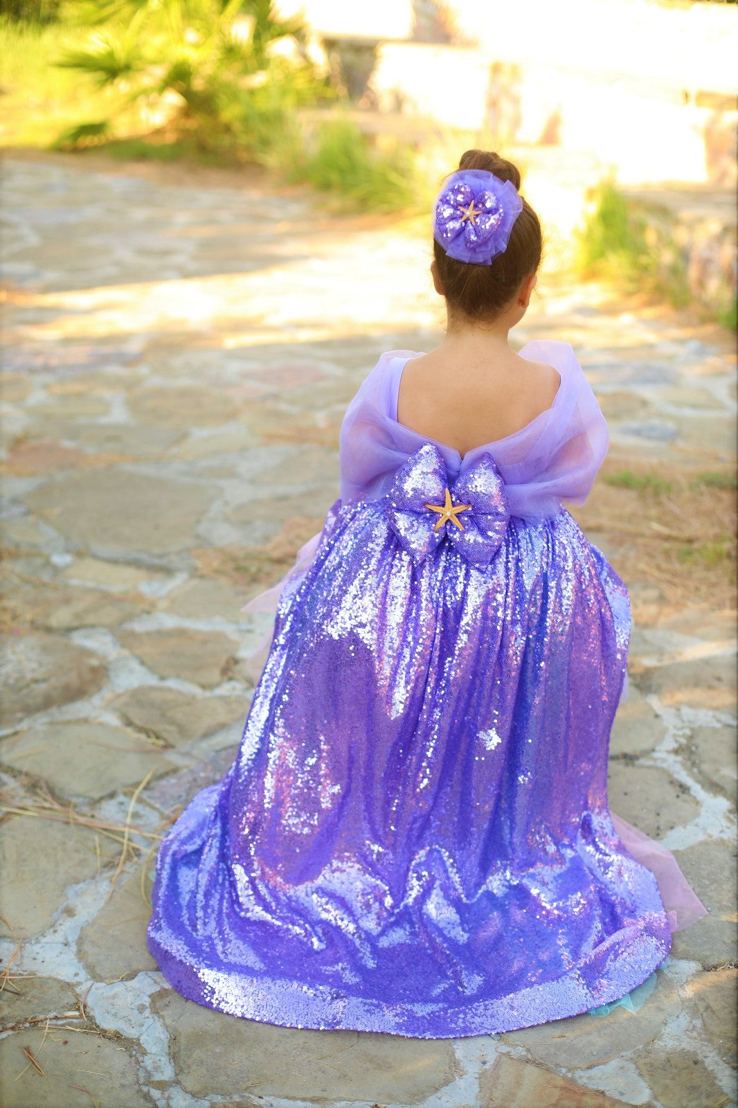 Ariel mermaid high low lilac dress Baby Girl Dress for Special Occasion