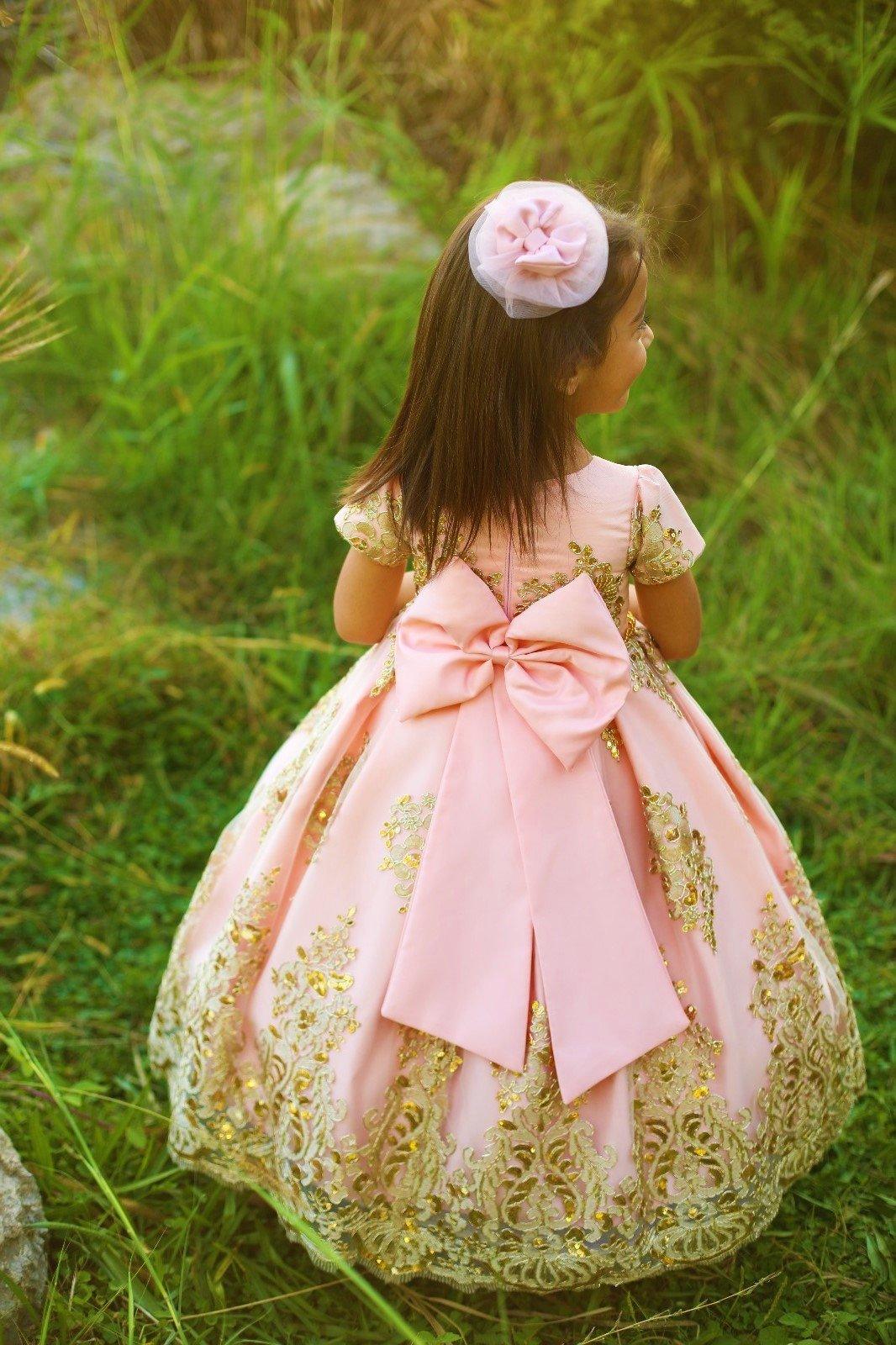 Royal girl dress blush Baby Girl Dress