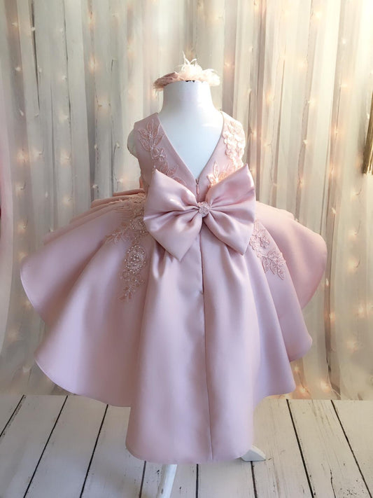 Bonita blush girl dress high low