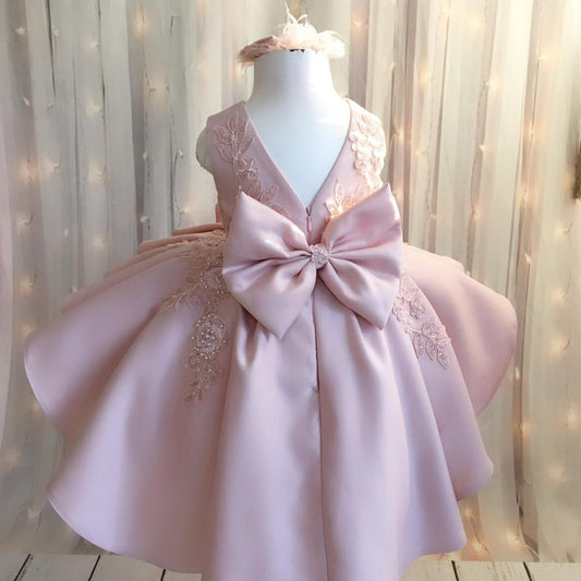 Bonita blush girl dress high low Baby Girl Dress
