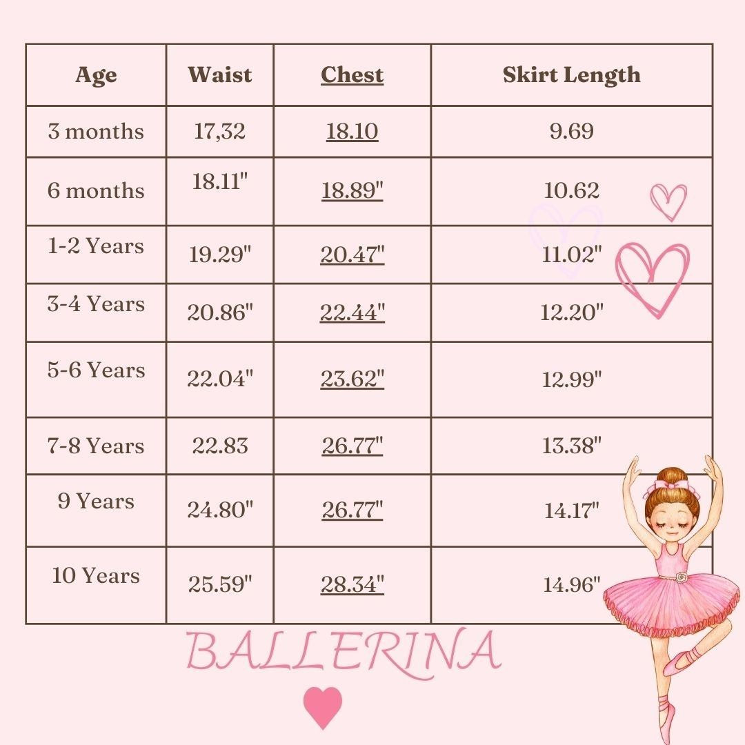 a girl's height chart for a ballerina Baby Girl Dress for Special Occasion