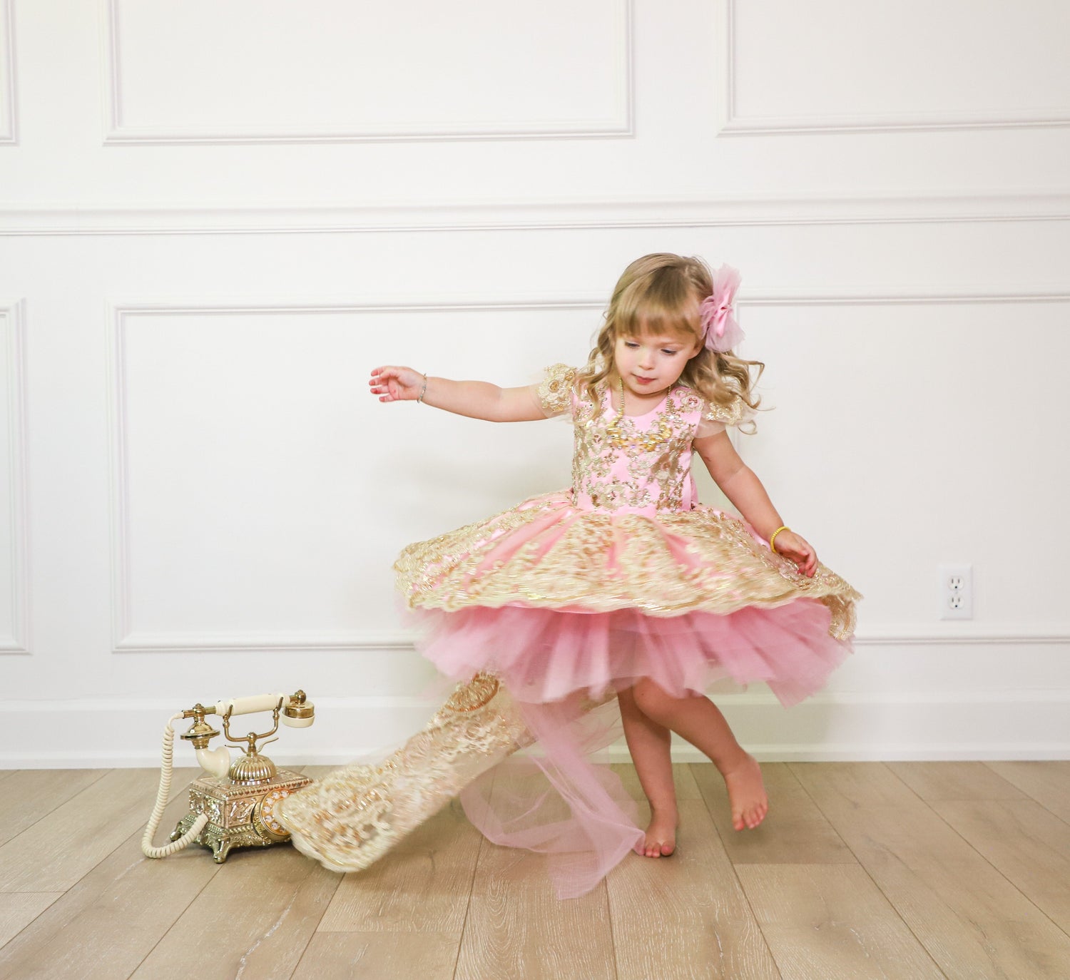golden royal girl gown