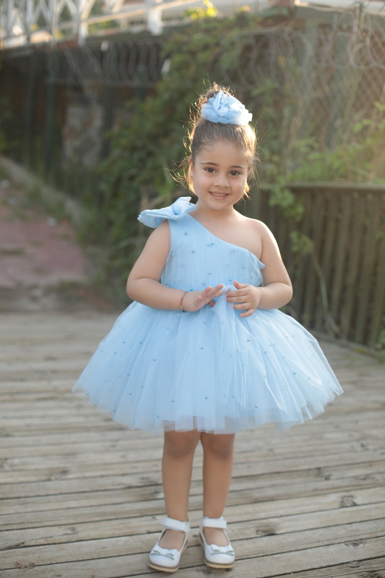 Stella pearl girl dress sky blue Baby Girl Dress