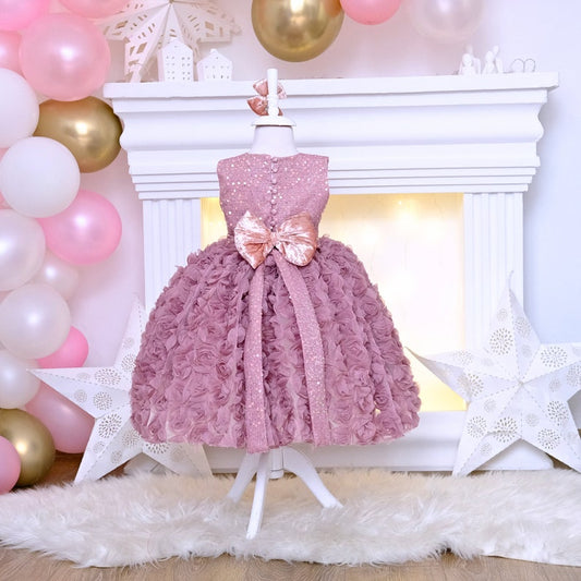 Melanie flower girl dress blush